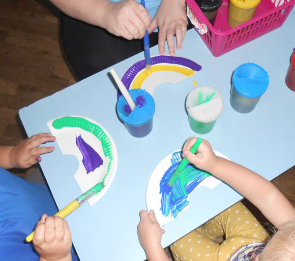 Rainbow Painting at Deverell Hall Preschool